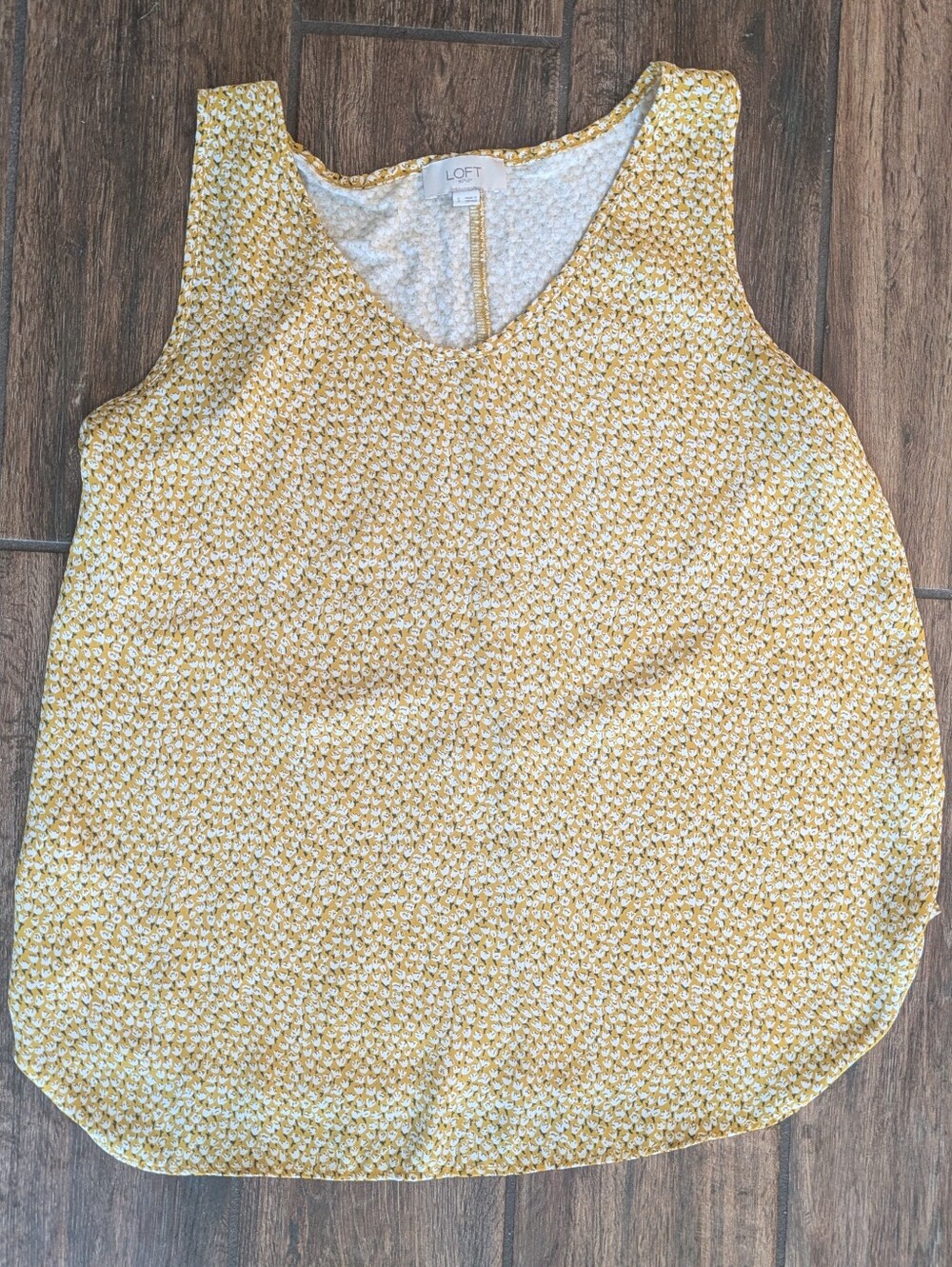 LOFT Yellow Floral V-Neck Small Tank